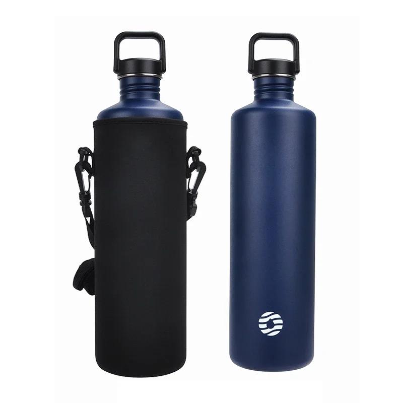 Fjbottle Stainless Steel Water Bottle 2L Outdoor Travel Cycling Sports Water Bottle Large Capacity Leakproof Bottle with Bag