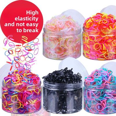 Elastico per secchio ad alta elasticità Piccolo anello Elastico monouso Elastico per capelli per bambine Elastico per capelli nero e colorato