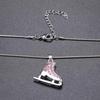 Choker Winter Ice Skate Pendant Sliver Color Figure Skating Pendant  Teens Girl