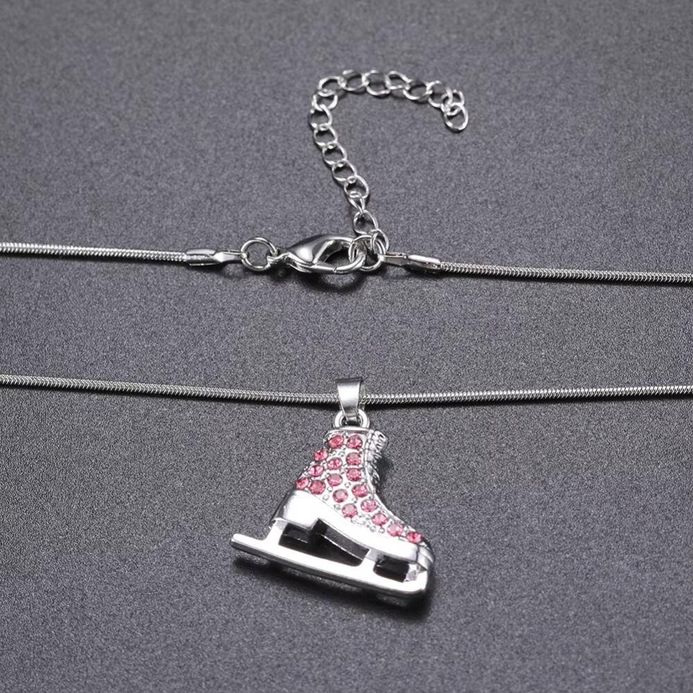 Choker Winter Ice Skate Pendant Sliver Color Figure Skating Pendant Teens Girl
