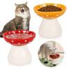 2 Pcs Elevated Raised Cat Bowl Mushroom Cat Water High Feet Food Bowl Ceramic Pet Neck Protection Anti-black Food Dish