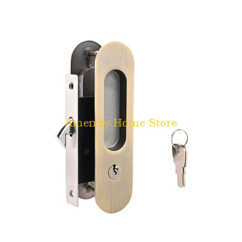 F26C Heavy Type Concealed Door Lock Zincs Alloys Hardwares Thick Door Handles Lock for Cabinets and Wardrobes
