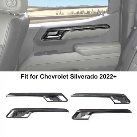 Black Wood Interior Steering Center Console Cover Trim For Chevy Silverado +