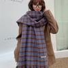 Tassel Plaid Wool Scarf Imitation Cashmere Long Shawl Retro Winter Cashmere Scarves  Autumn