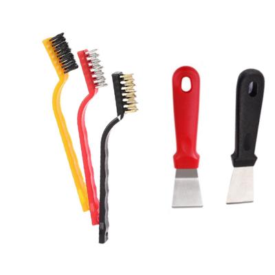 5 PCS/Set Cleaning Tools Kitchen Cleaning Brush Gas Stove Cleaning Brush Oil Dirt Cleaning Shovel Wire Brush Clearance Range Hood Cleaning Tool