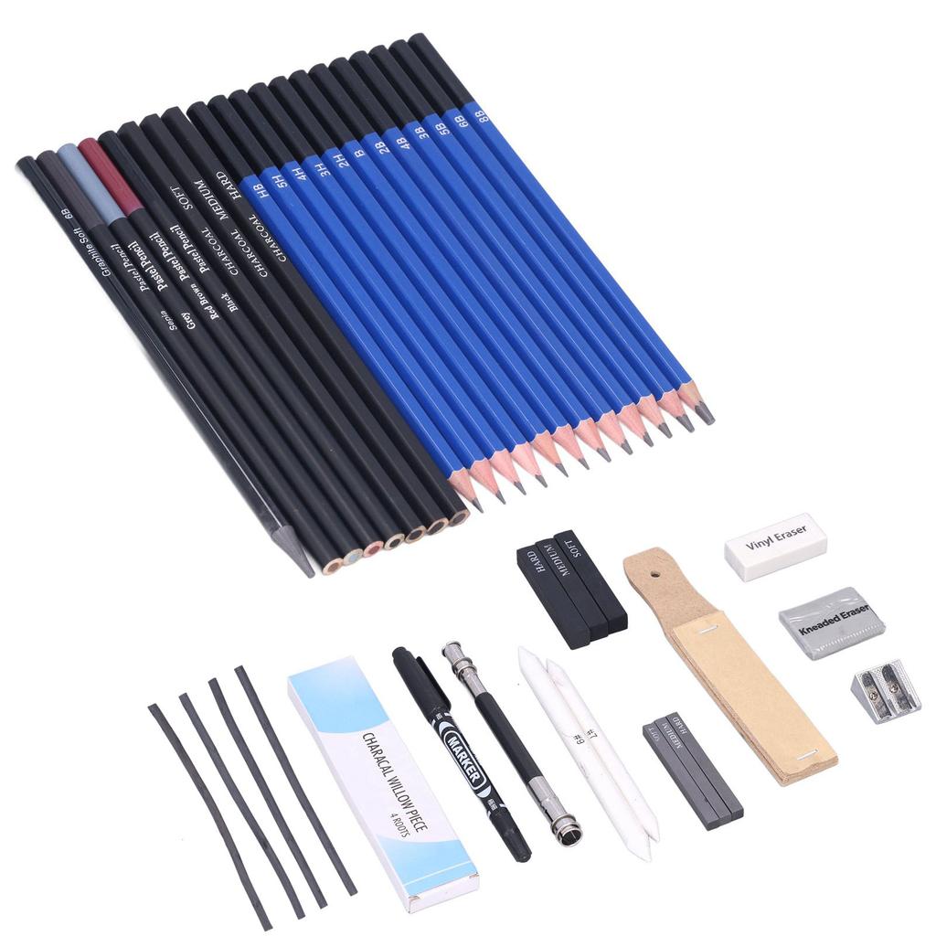 40 Piece Drawing and Sketching Pencil Art Set Graphite and Charcoal Pencils for Drawing Graffiti
