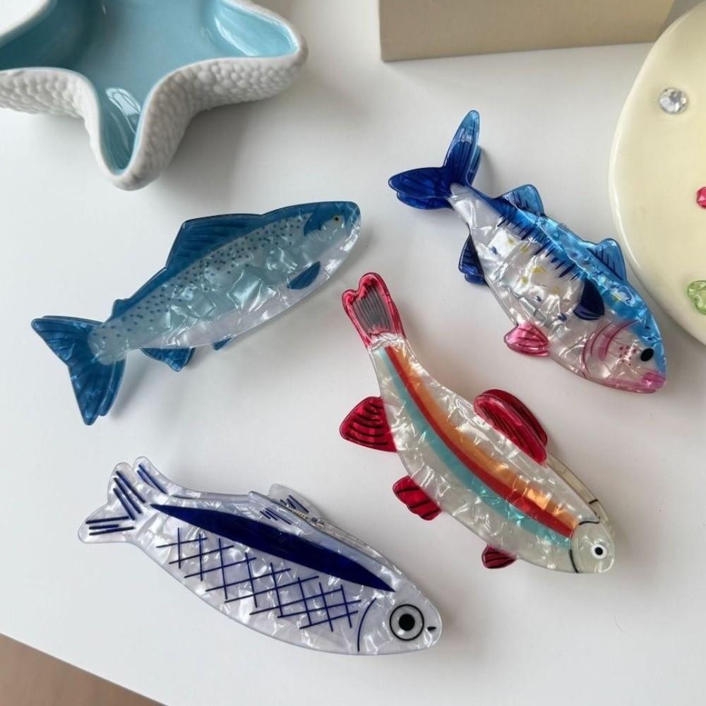 Hairpin Ocean Animal Hair Claw Tuna Fish Pvc Marine Life Fish Hair Clip Korean Style Headwear Goldfish Fish Grab Clip Streetwear