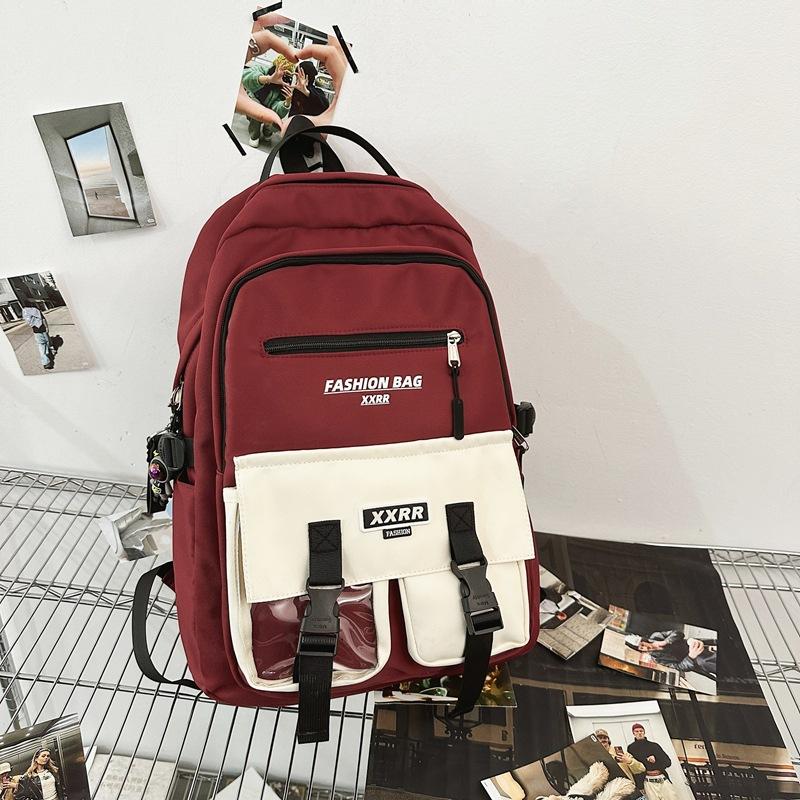 Schoolbag Male Junior High School Students High capacity Tooling Backpack Female College Students Joker Leisure Travel Computer Backpack Female.