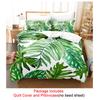 Quilt Duvet Cover Bedding Set Pillowcase Linens Green Plant 3D Queen King Size Double Bed Full Single 220x240 200x200 Bedroom