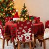 Simple Removable Christmas Chair Cover Cartoon Santa Claus Xmas Dinner Chair Seat Cover Stretch Snowmen Seat Protector Kitchen