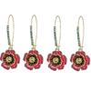 2pcs European American Creative New Colorful Flower Inlaid Rhinestone Earrings Women's Atmosphere Ethnic Wind Closed Ear Hook