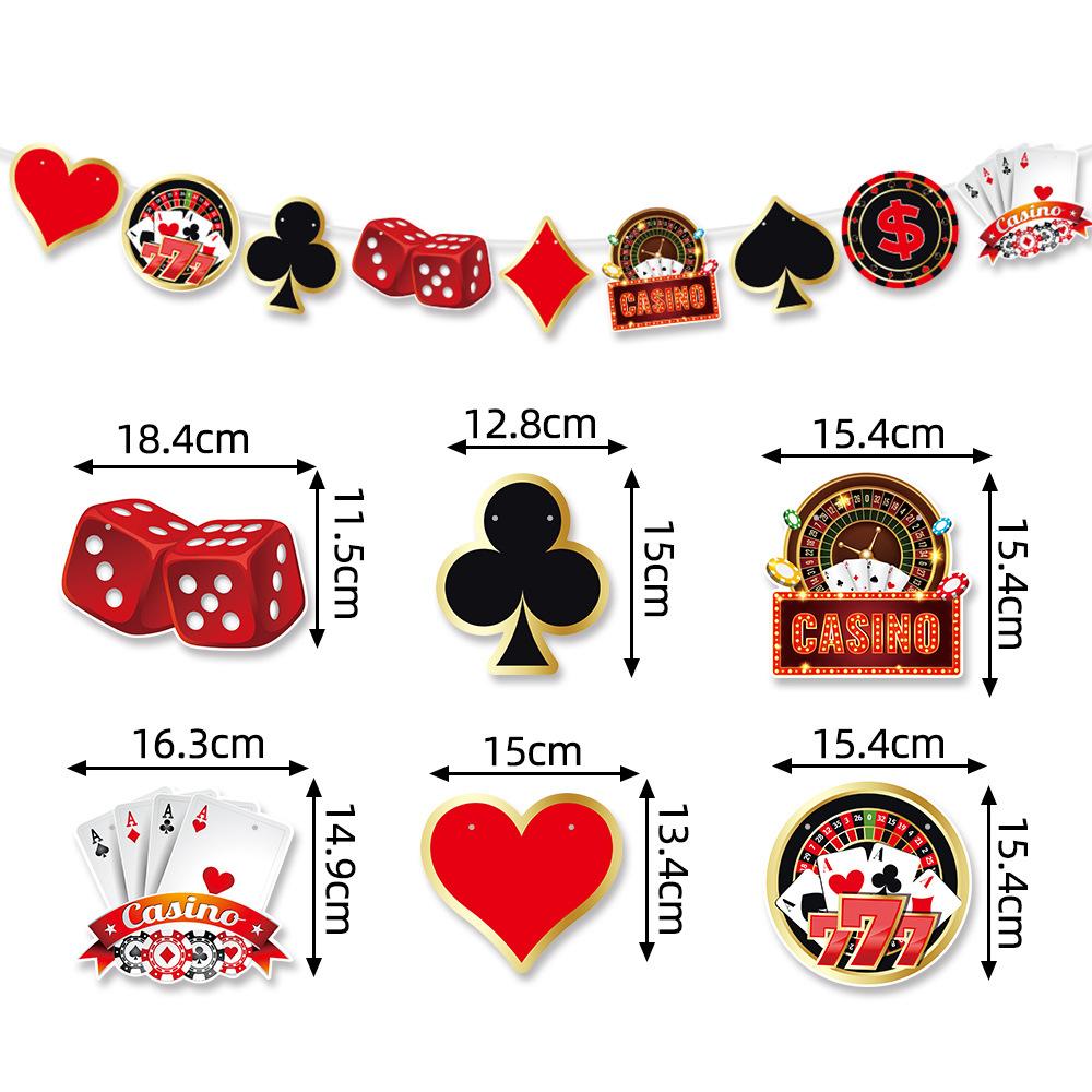 Party Decoration Banner Birthday Party Background Decoration Poker Flag Setting Props