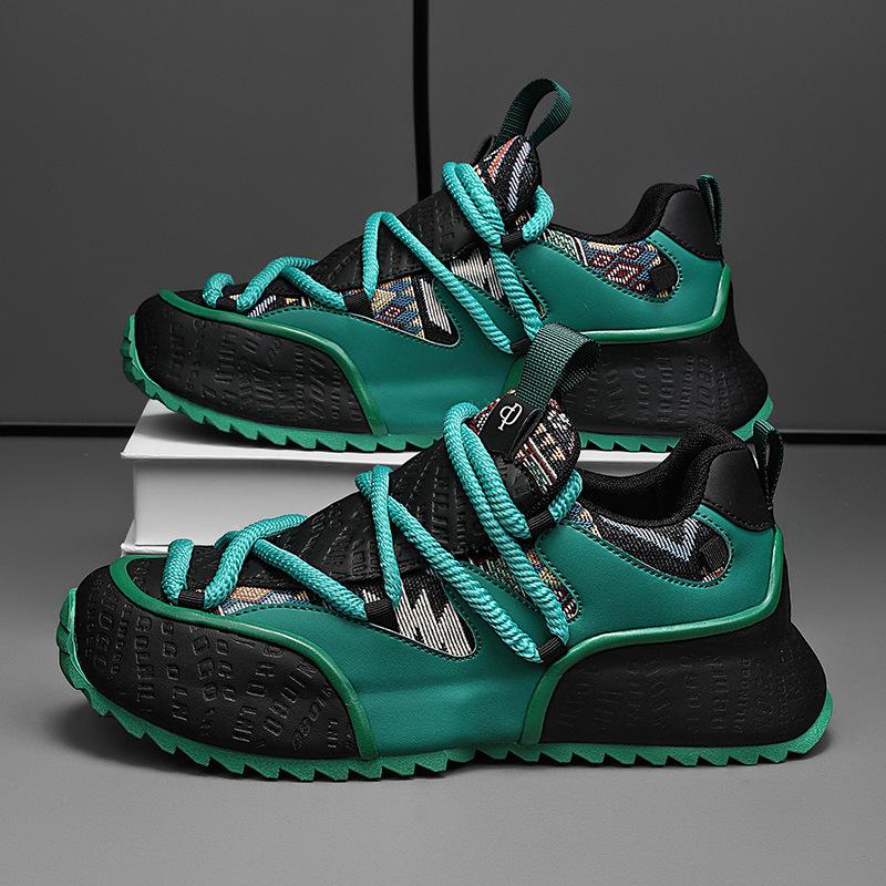 

Мода 2025 Новая Роскошная Мужская Обувь Модный Тренд Повседневная Обувь На Толстой Подошве Увеличивающая Рост Износостойкая Беговая Спортивная Обувь 44 зелёный