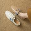 Krazing Pot Cow Skin Round Toe Size 43 Flat with Fashion Lace Up Leisure Handmade Comfortable Light Autumn Sneakers