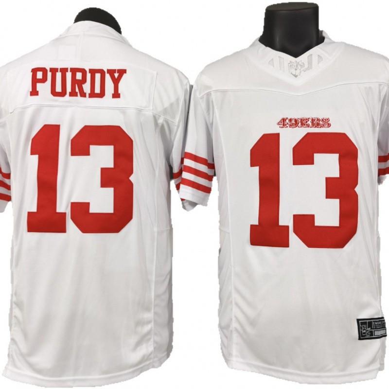 San Francisco 49ers Brock Purdy 13 White Embroidered NFL Football Jersey Mens Authentic Style