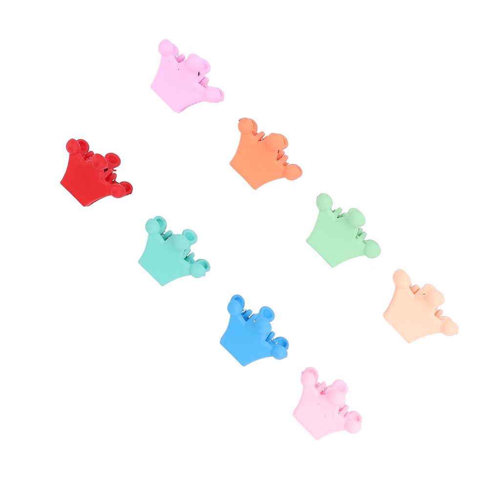 100pcs Crown Shaped Small Hair Claw Clips for Women Girls Cute Matte Colorful Strong Hold Tiny Hair Claw Clips