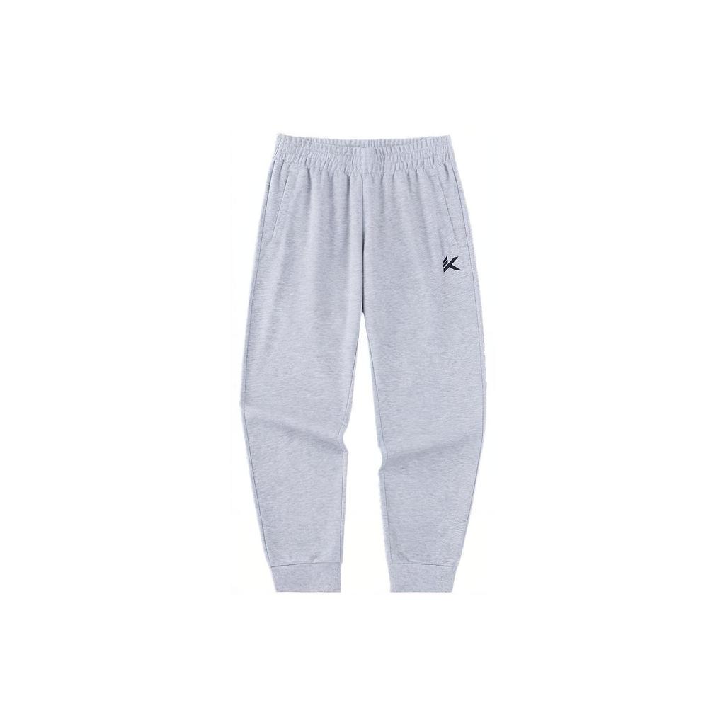 Anta Basketball Series Solid Color Knit Cuff Casual Sports Pants Men Bottoms Grey 952321317-2