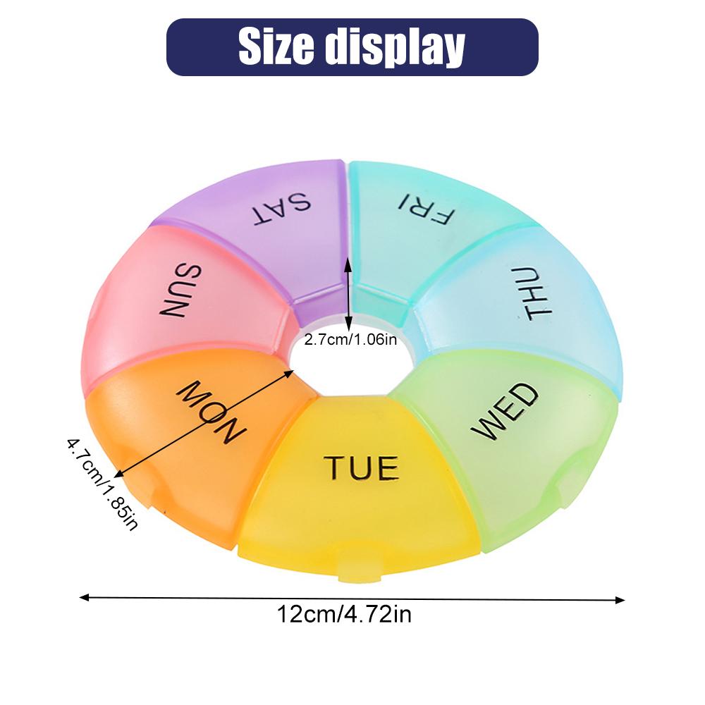 Weekly 7 Day Pill Organizer Large Compartment Travel Medication Box Portable Daily Pill Case Storage