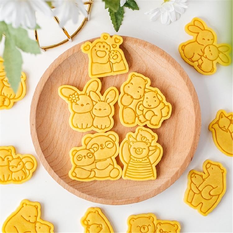 Silicone Animal Cookie Cutter for Handmade Biscuits Cookie Stamp Set for Baking Enthusiasts Elegant Cake Decorations