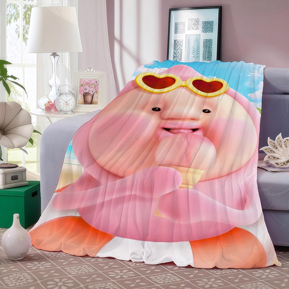 Cartoon Cute K-KOBITOS Blanket Warm And Soft Suitable For Bedroom Living Room Sofa Bed Office Travel Camping