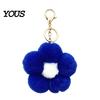 Women Keychain Plush Flower for Handbags, Five-petal Bag Charm, Charm Fluffy Backpack Hanging Accessory