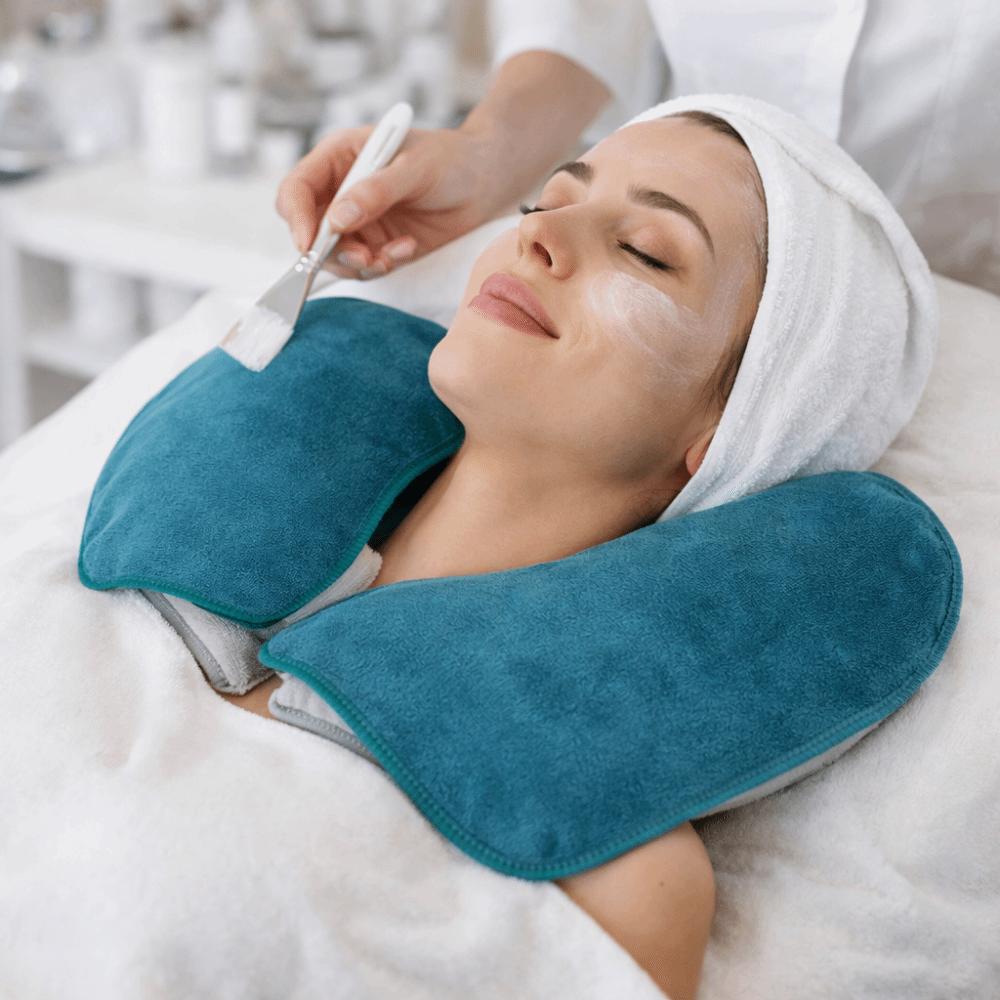 5 Pieces Soft Fluff-free Facial Pillow Covers Thickened Reusable Massage Towel Microfiber Spa Face Pillow Hole Cover Spa Salon