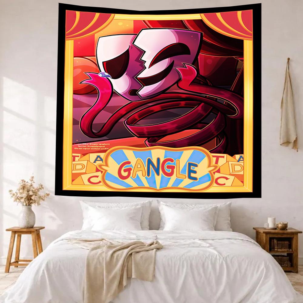 Digital Circus Wall Decor Tapestry Art For Pet Memorial Birthdaywedding Party Backdrop Family Gift