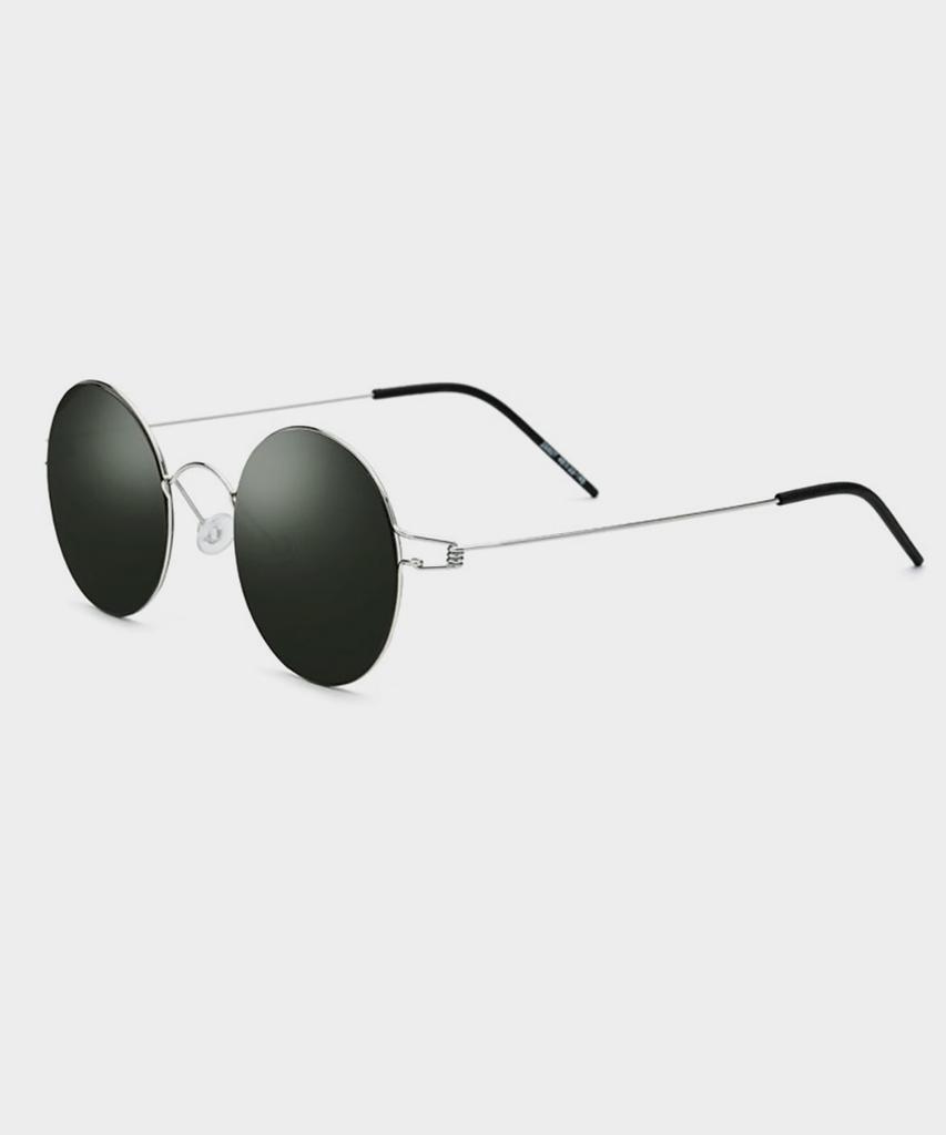Lingkeonpeuleim 28609 Ultra-Slim Titanium Sunglasses Deep Green