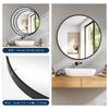 Round Wall Mirror, Bathroom Mirror, Aluminum Frame, Vanity Mirror, Entryway, Bathroom, Toilet (Black, 40cm Diameter)