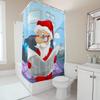 TU Santa Claus Shower Curtain Funny Christmas Bathroom Decor Holiday Festive Pattern Waterproof Fabric Washable Home Decor Gift
