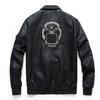 Pilot Leather Jacket Large Size Korean Edition Slim Fit Fashion Youth Casual Lapel Embroidered Men's Tooling Jacket