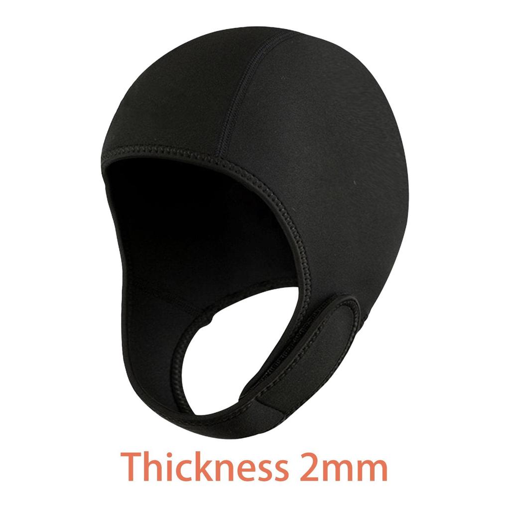 Dickly 2mm Neoprene Wetsuit Hood with Chin Diving Swimming Surfing Cap for Men and and Winter Black Strap, Hood, Cap, Women, Underwater, Snorkeling,