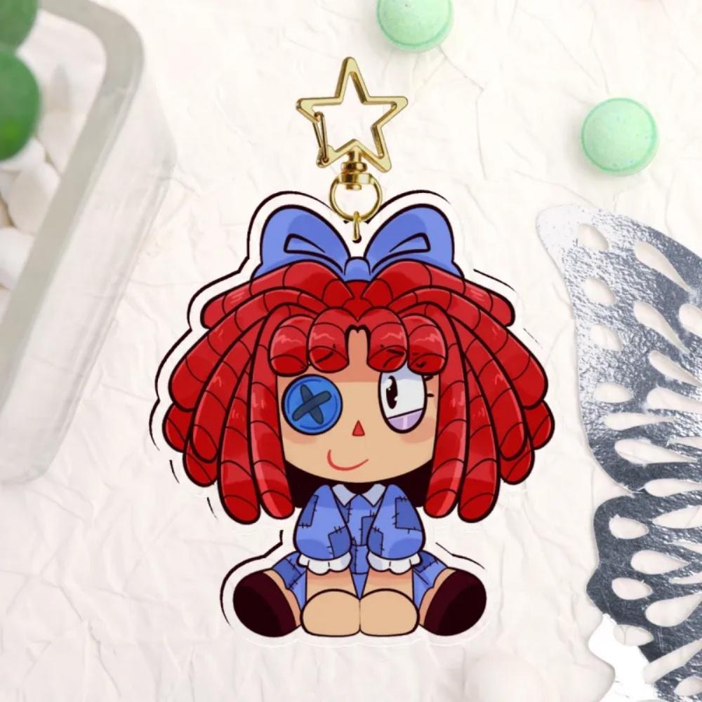 Para TADC Pomni Jax Caine Kinger Zooble Gangle Ragatha Anime Periférico Desenho Animado Acrílico Chaveiro Criatividade Acessórios de Mochila
