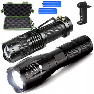 Set of 2X Tactical Military LED Flashlight + Case
