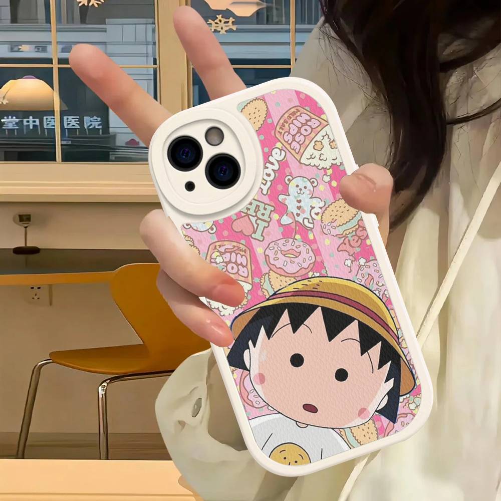 Anime Chibi Maruko Chan Phone Case For IPhone 16 15 14 13 12 11 Pro Max Plus Leather Cover