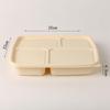 Degradable Corn Starch & Bamboo 4-Compartment Food Container