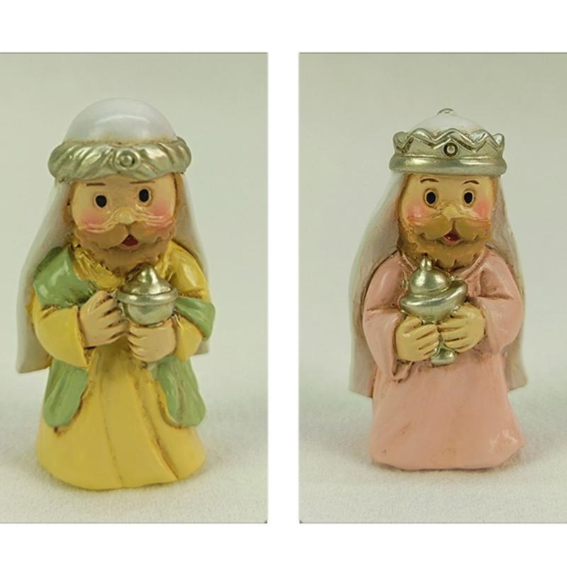 Weihnachts Krippenfiguren Heilige Familie Figur mit Esel Krippenfigur, Tischdekoration Religiöse Weihnachtsdekorationen