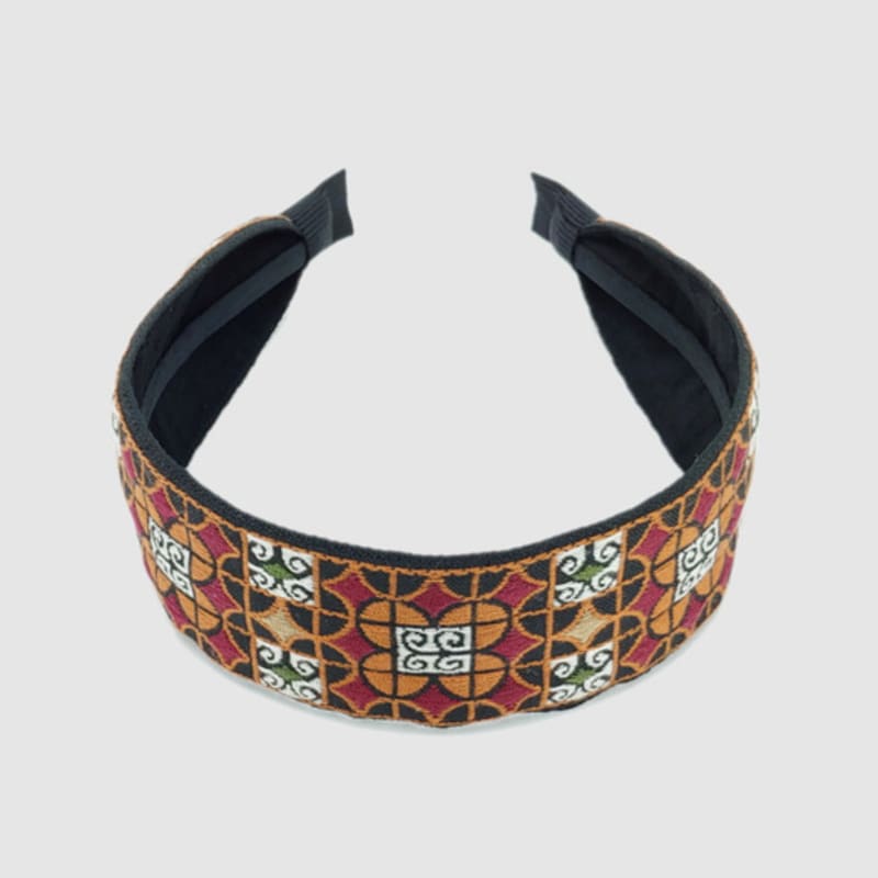 LALA Ethnic Lattice Hairband P-BROWN