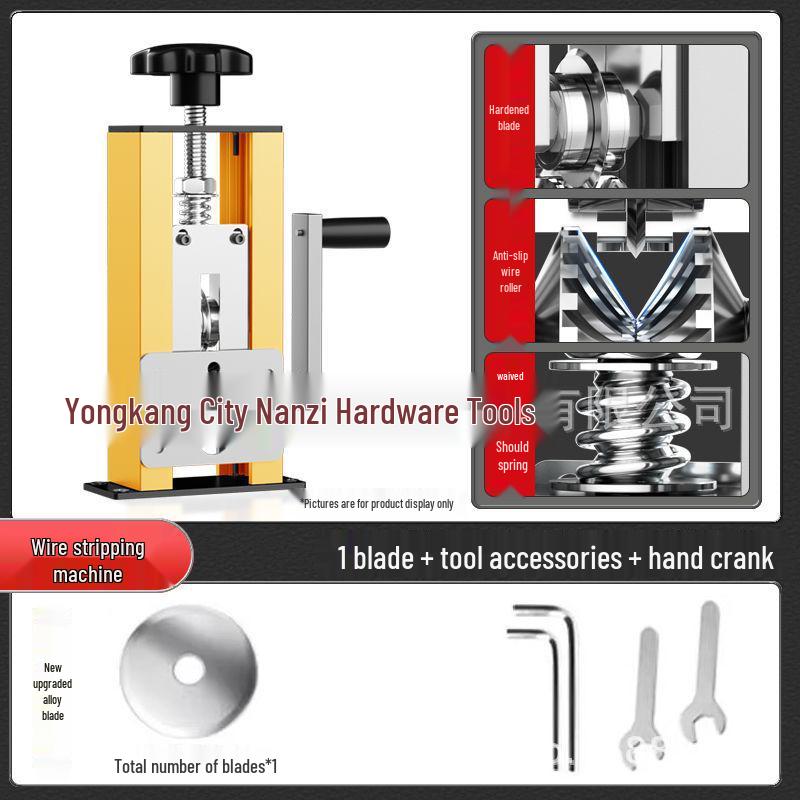 Electric Hand-Crank Wire Stripping Machine for Scrap Copper Cable Insulation Removal