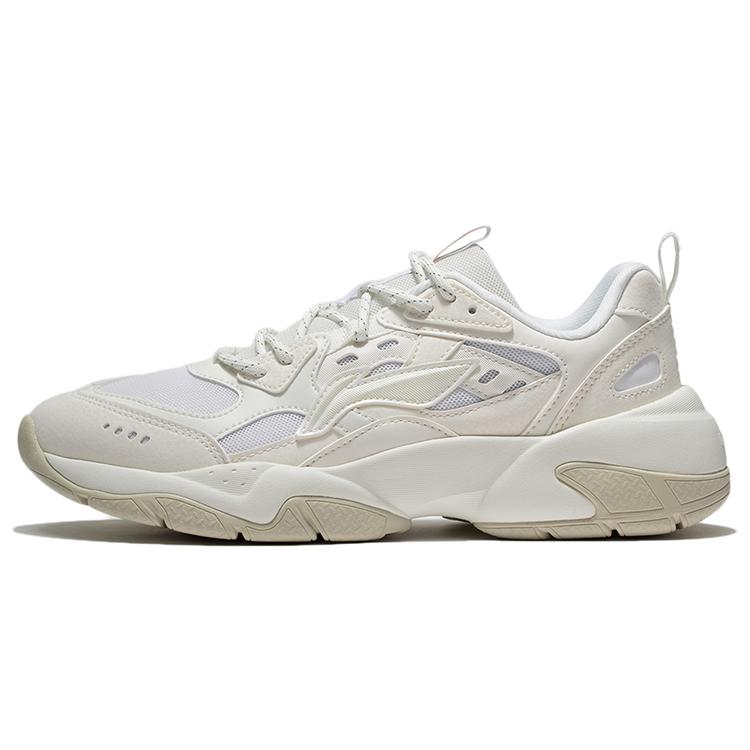 Li Ning Comfortable Cushioning Slip Resistant Abrasion Resistant Breathable Low top Casual Shoes Women's White AGCR478-4