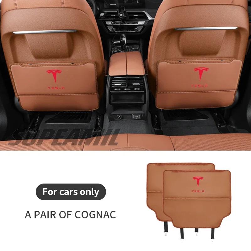 Car Sticker Tesla Car Seat Back Protection Anti-Kick Pad Rear Seat Storage Bag For Tesla Cybertruck Beast Roadster Model 3 Model