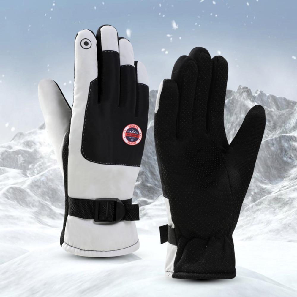 Waterproof Windproof Skiing Gloves Keep Warm Touch Screen Thicked Cycling Gloves Soft Polyester Warm Outdoor Mittens Women