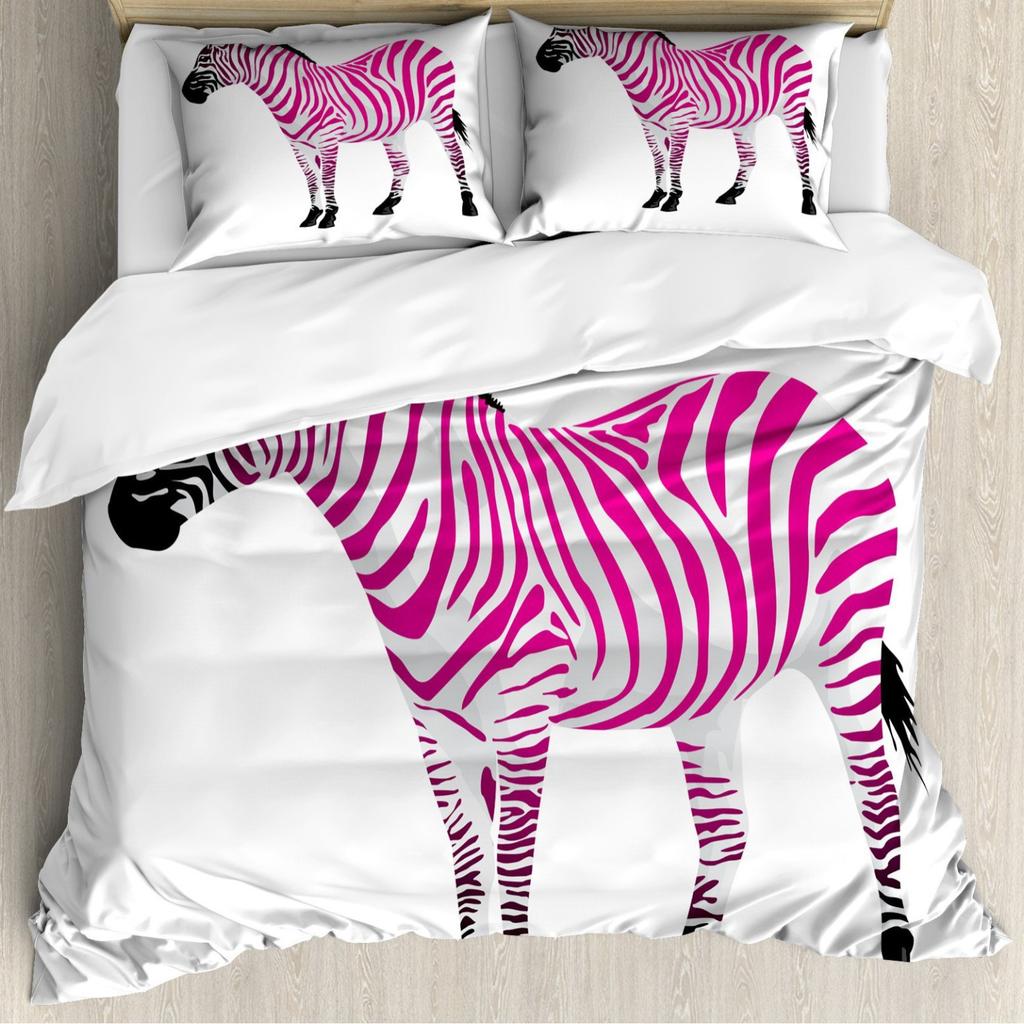 Zebra Striped Quilt Cover Black And White Geometric Bedding Duvet Cover Set Wild Animal Three-Piece Set