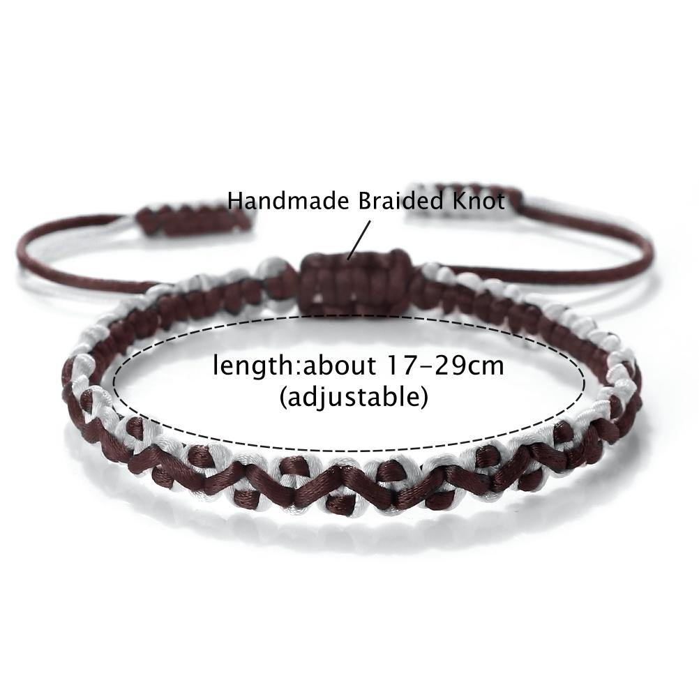 2 Colors Nylon Rope Bracelets for Women Men Handmade Adjustable Braided Knot Bangles Couple Friendship Lucky Daily Jewelry Gifts