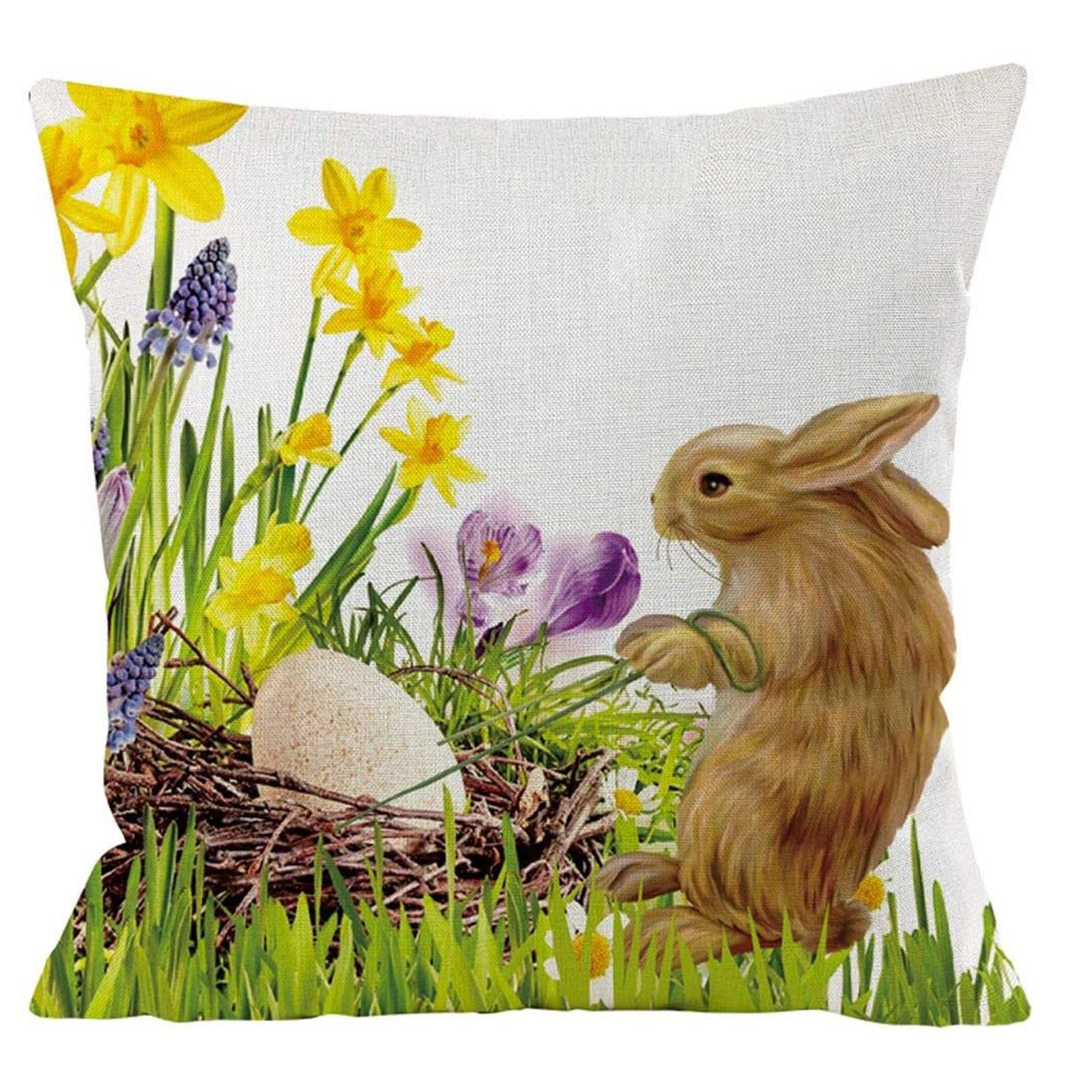 Easter Print Cases Linen Sofa Cushion Cover Home Decor зелёный 689₽