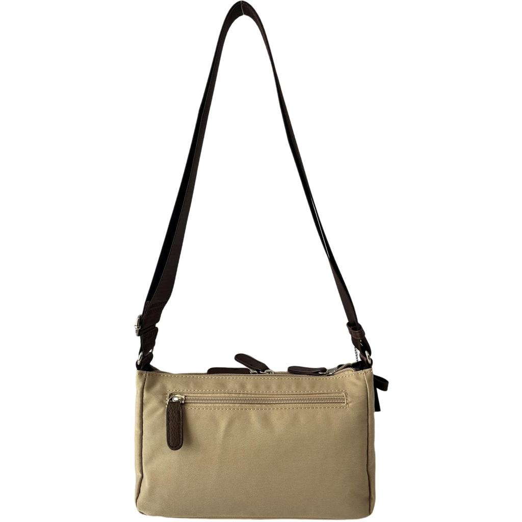 MADEMOISELLE ZAZA Pochette Multi-Rangements Brodée Charme Ruban Chat, Nylon Léger, 7141 (Gris Beige)