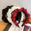 Popular Puffy Ruffled Satin Cloth Head Hoop for Women Girls Shopping Party Headband Ins Female Headpiece