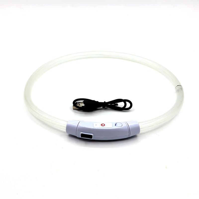 Pet Luminous Collar, Dog Luminous Collar, Dog Collar USB Charging LED Optical Fiber Collar, Flashing Dog Collar