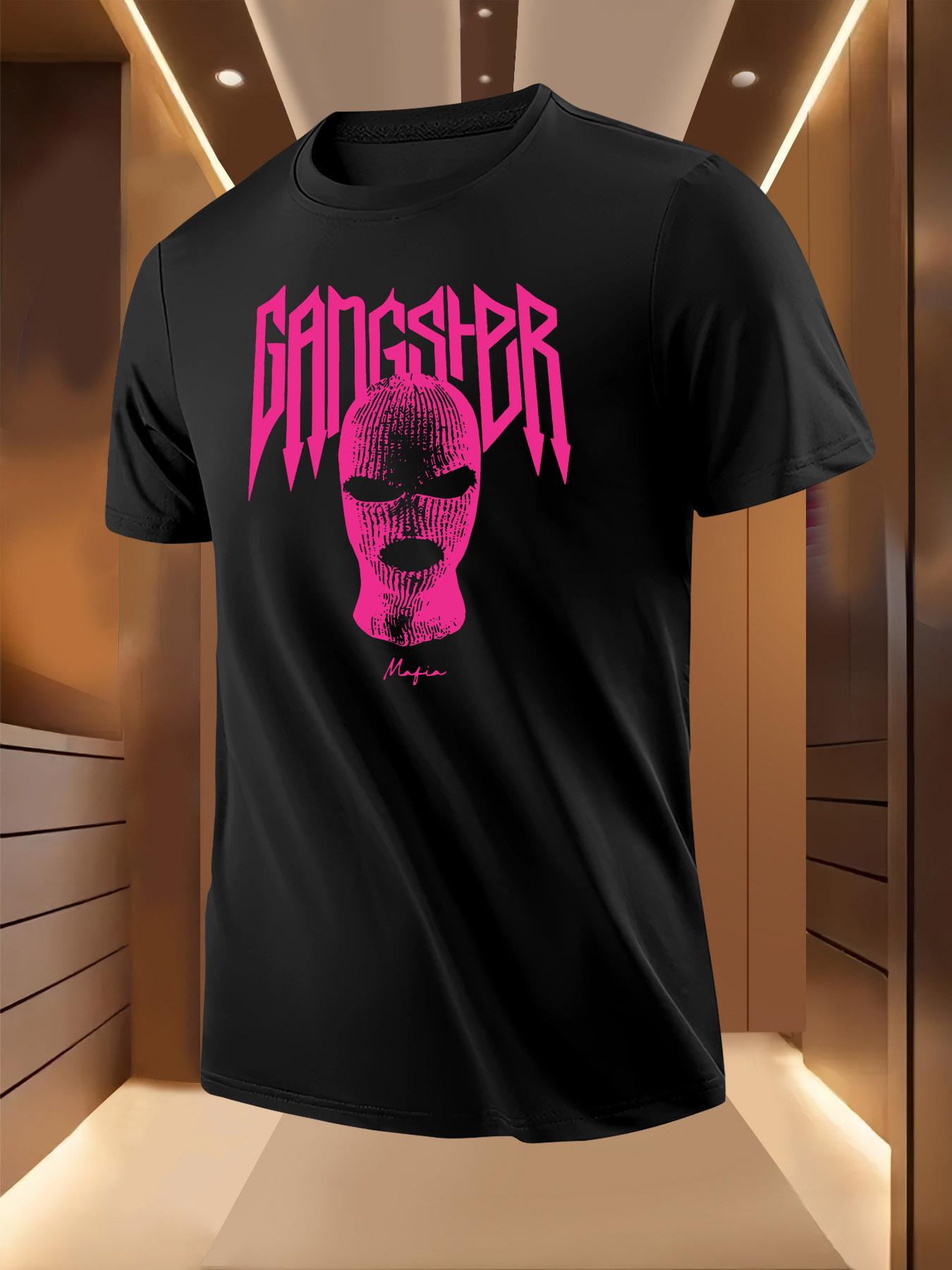 Pink Gangsta Graphic Tshirt Graphic Tshirt - Casual Short... XXXXL