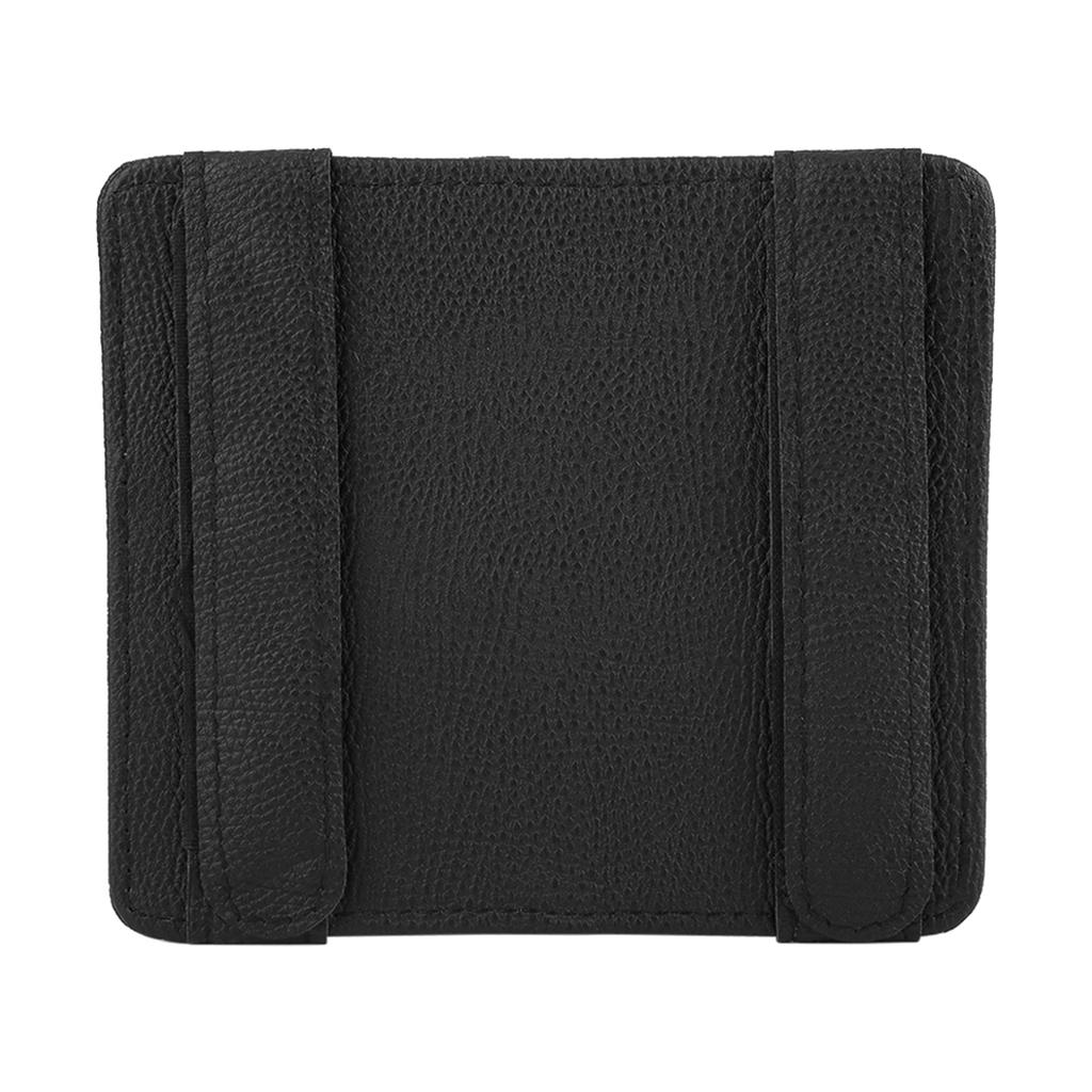 Multi functional Car Sun Visor Card Bill Holder Organizer PU Leather Storage Bag Black